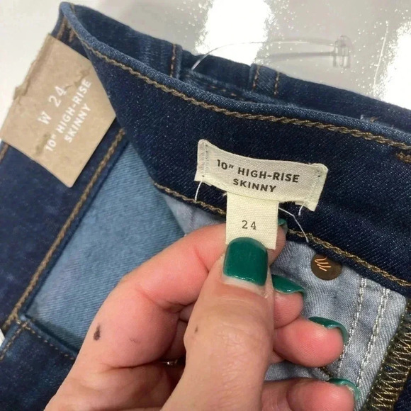 Madewell Jeans Skinny 10” High Rise Skinny Jeans Denim NWT Women’s Size 24 - Picture 6 of 13